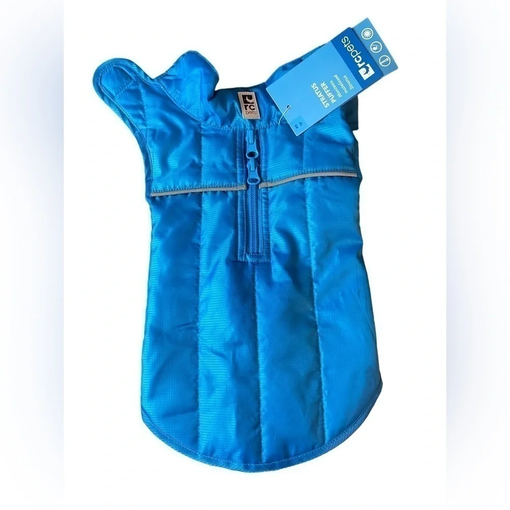 RCPETS Status Dog Puffer Jacket CYAN Blue Size XS NWT